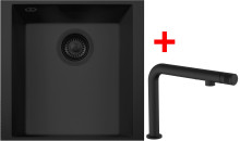 Sinks CUBE 340U BL Nanoblack + COMFORTA Nanoblack 